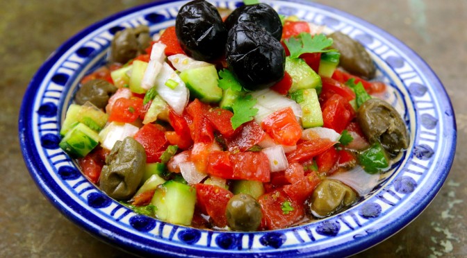 Moroccan Diced Tomato, Cucumber & Onion Salad