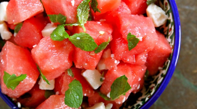 Watermelon, Feta Cheese & Spearmint Salad
