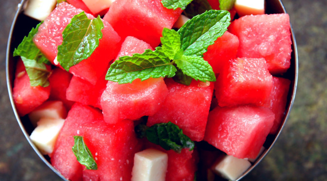 Watermelon, Feta Cheese, Spearmint Salad Again & Again