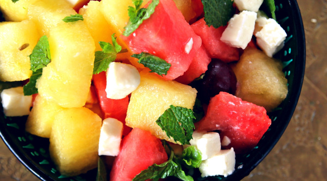Watermelon, Spearmint, Feta Cheese Salad Again & Again