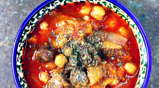 Soganli Yahni, Mutton, Onion, Chickpea Stew from Gaziantep