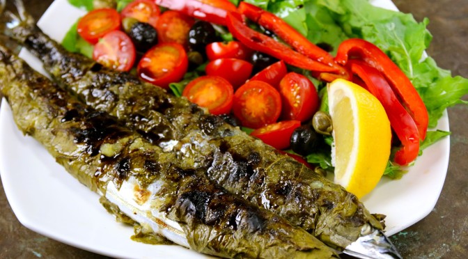 Asma Yaprak Sanma, Pacific Saury Rolled with Brined Grape Leaves