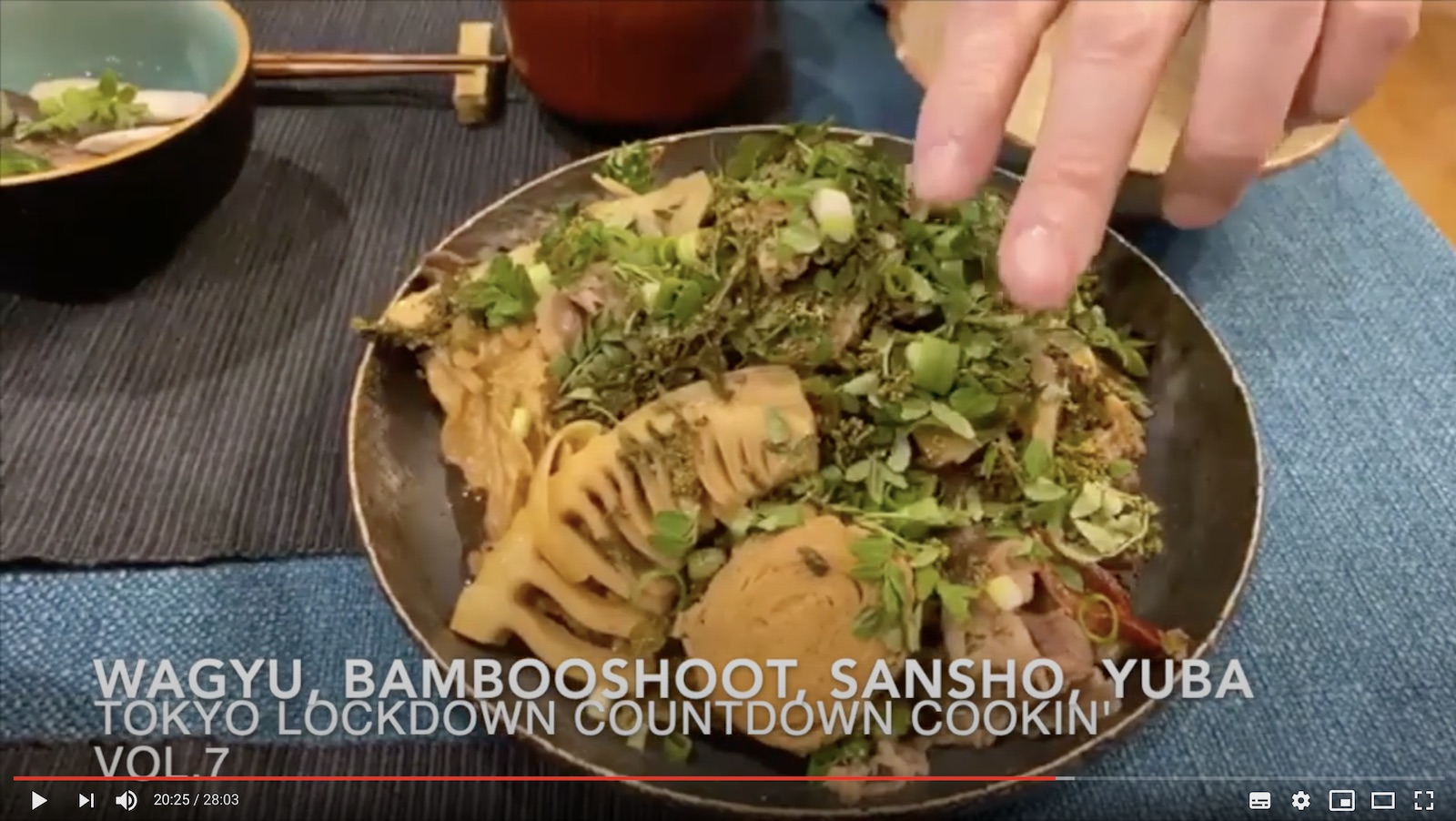 Tokyo Lockdown Countdown Cookin’ vol.7：和牛、タケノコ、山椒若葉、手鞠湯葉の煮もの